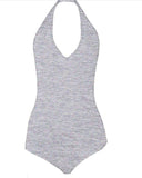 American Apparel Ladies Halter Bodysuit Heather Grey Ladies Med Cotton Spandex