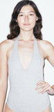 American Apparel Ladies Halter Bodysuit Heather Grey Ladies Med Cotton Spandex