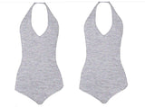 2-pack American Apparel Ladies Halter Bodysuit Heather Grey Ladies Medium