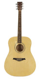41" Acoustic Folk Guitar Natural Gloss Finish - 6 String Steel Lindenwood