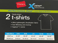 Hanes Men's 2XL Blue/Grey 2-Pack X-Temp Performance Cool Crew Neck T-Shirts