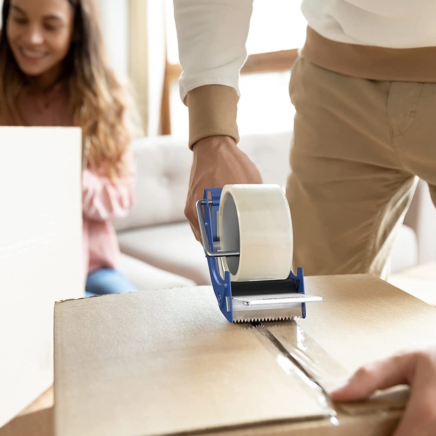 DELUXE TAPE DISPENSER GUN 3" Mousetrap Style Cutter Professional Grade Packaging