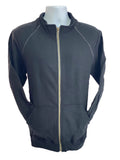 GILDAN Platinum Men's Cadet Collar Cotton Full Zip Sweatshirt BLACK Medium