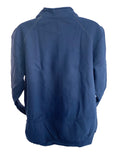 GILDAN Platinum Men's Cadet Collar Cotton Full Zip Sweatshirt Navy Blue Large