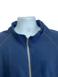 GILDAN Platinum Men's Cadet Collar Cotton Full Zip Sweatshirt Navy Blue Large