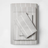 Project 62 + Nate Berkus Queen Sheet Set 100% Cotton 300 TC Gray Stripe