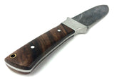 Damascus Steel Skinning Knife Handmade Leather Sheath Rosewood Handle w/ Steel