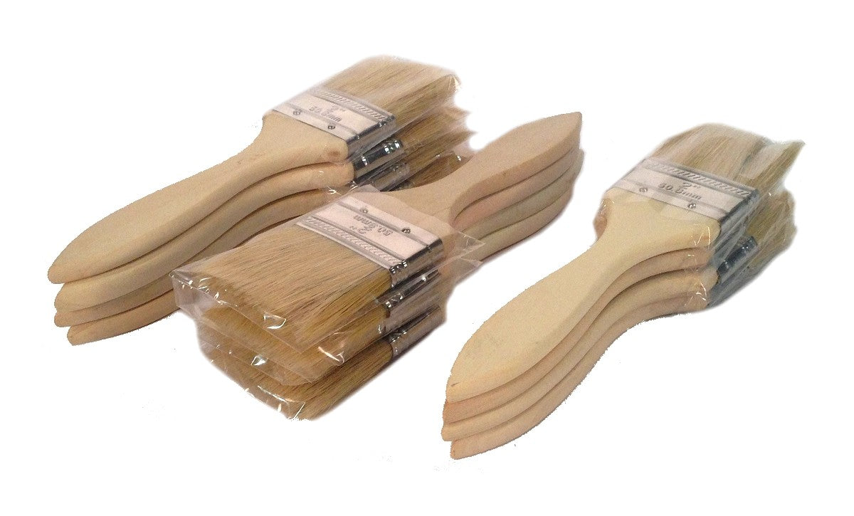 Set of 12 PAINT BRUSHES 2" Inch Painting - Painter Supply - Touch Up - Adhesive