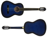 39-40" ACOUSTIC GUITAR - BLUE SUNBURST Classical NYLON Strings Beginner Student
