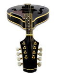 8-String MANDOLIN A-Style BLACK Acoustic SANDALWOOD, SPRUCE Gold Hardware