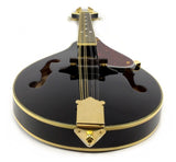8-String MANDOLIN A-Style BLACK Acoustic SANDALWOOD, SPRUCE Gold Hardware