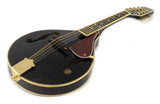 8-String MANDOLIN A-Style BLACK Acoustic SANDALWOOD, SPRUCE Gold Hardware