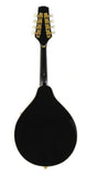 8-String MANDOLIN A-Style BLACK Acoustic SANDALWOOD, SPRUCE Gold Hardware
