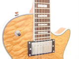 ELECTRIC GUITAR - NATURAL WOOD QUILTED MAPLE - HOLLOW BODY F-Soundhole SUPREME