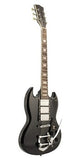ELECTRIC GUITAR - GOTH BLACK - MAHOGANY - Triple Pickup AC-DC Style NEW