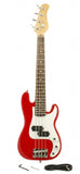 Electric Base Guitar, Small Scale 36 Inch Children's Sized Mini, Color: Red