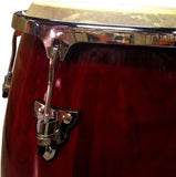 11" inch Conga Hand Drum Musical Percussion Instruments with Red Wine Gloss Finish and Drummer Stand and Rawhide Tumbadora Head
