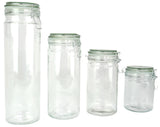 4 Piece Glass Food Storage Jars with Airtight Lids, for Candy, Pasta, or Spices