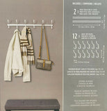 2 Pack neatfreak Wall Mounted Hook & Track System 12 Hooks Coat Hanger Rack Set