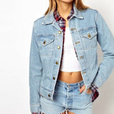<p>American Apparel Light Wash Unisex Denim Jacket - X-Small </p>