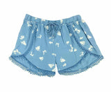 DKNY Girls Shorts 2 Pack - Pink Lace & Blue Twill - Size 6X - New
