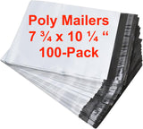 Pack of 100 Poly Mailers Shipping Bags Premium White Bags 7.75" x 10.25"