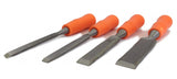 4pc WOOD CHISELS SET Sizes: 1/4" 1/2" 3/4" 1" NEW Carving Woodworking Hand Tools