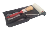 PAINT KIT SET 5-Piece TRAY ROLLER FOAM PAD BRUSH Painters GLOVES New