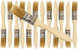 Lot of Twelve 1" Paint Brushes Classic Bristle Paint Brushes with Wooden Handles