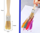 Lot of Twelve 1" Paint Brushes Classic Bristle Paint Brushes with Wooden Handles