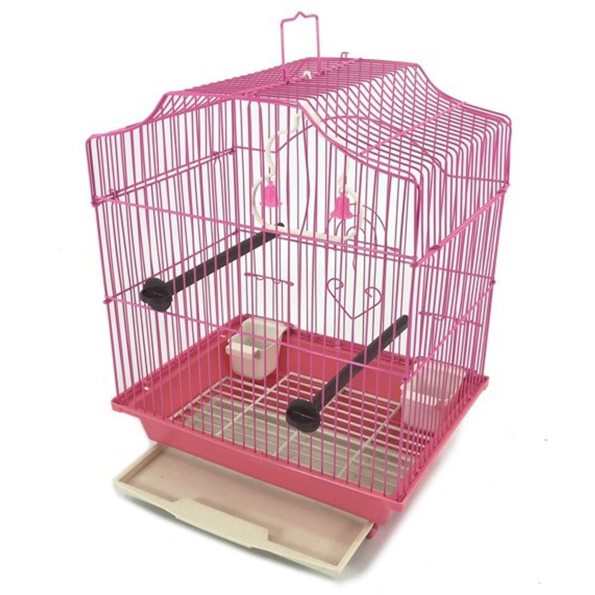 Pink 14-inch Small Parakeet Wire Bird Cage for Budgie Parakeets Finche –  EDM Products Direct