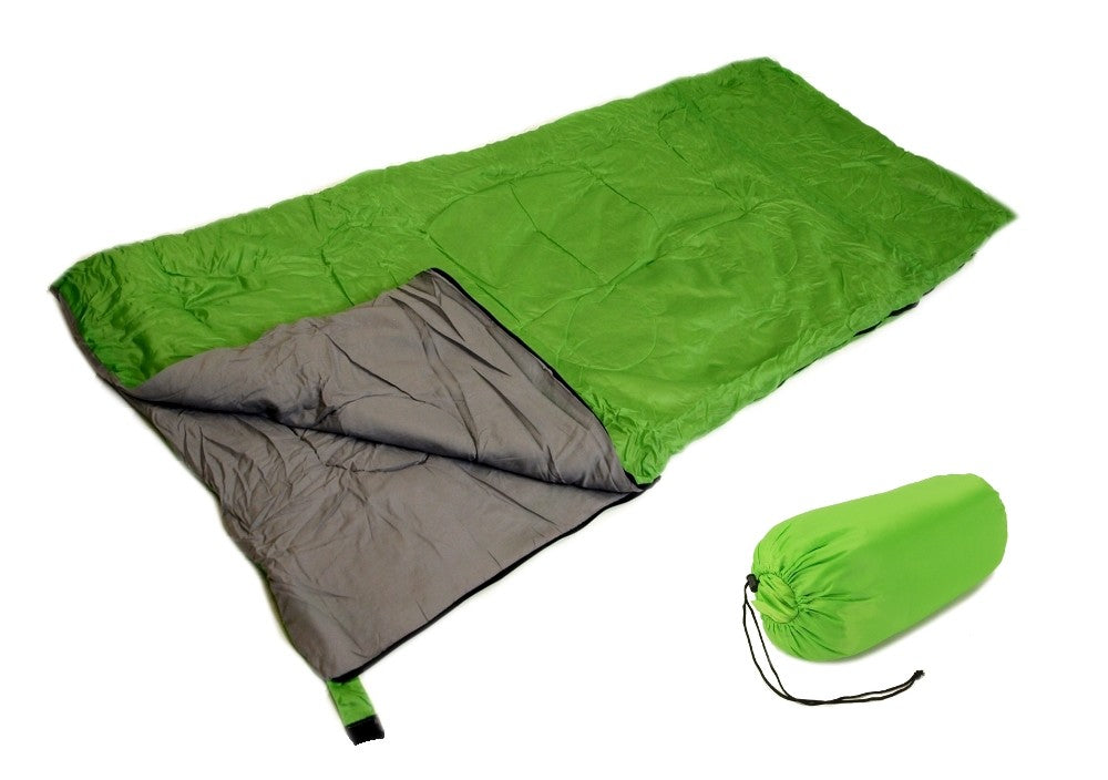 SLEEPING BAG Adult Size 20+ Degrees F BRIGHT GRASS GREEN GRAY Carry