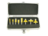 1/4" ROUTER BIT SET - 8 CARBIDE BITS KIT Quarter Inch Shank ALUMINUM CASE - New