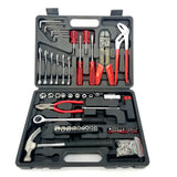 50 pc General Household Hand Tool Kit + Fasteners with Tool Box Storage Case for Apartment, Garage, Dorm and Office