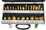 24 Piece EDM ROUTER BIT SET - 1/4" Shank Tungsten Carbide Edges in Aluminum Case