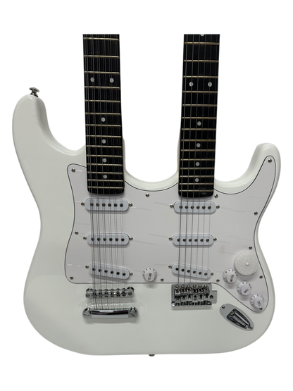 Zenison Double Neck Electric Guitar White 12 String & 6 String