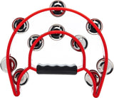 Double Row Metal Tambourine - Red