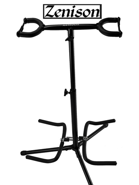 Zenison Dual Guitar Display Stand with Padded Foam Adjustable 26" to 32"