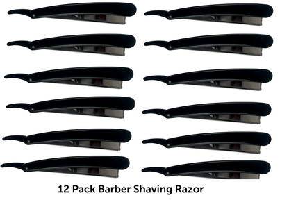 Bulk 12 Pc 9" Straight Razor Removable Blade Vintage Style Barber Shaving Razor