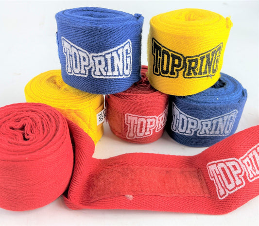 2 Pack - 2in Hand Wraps Boxing MMA Wrist Hand Glove Wraps  Red, Yellow, Blue