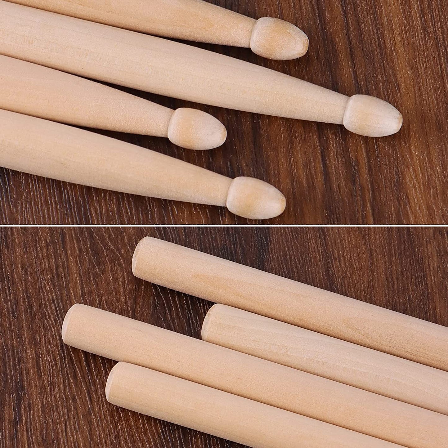 12 PAIRS - 5B WOOD TIP NATURAL MAPLE DRUMSTICKS