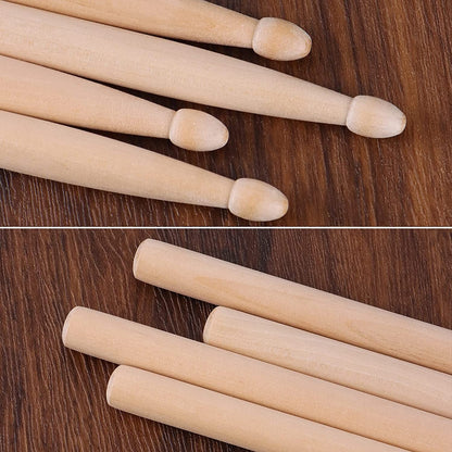 12 PAIRS - 5B WOOD TIP NATURAL MAPLE DRUMSTICKS