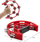 Double Row Metal Tambourine - Red