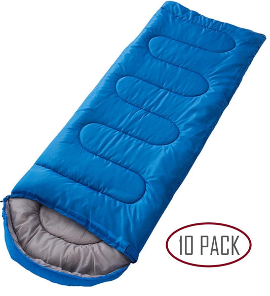 10 Pack - Mummy Sleeping Bag 7' Comfortable Camping Backpacking Sleep Sack Blue