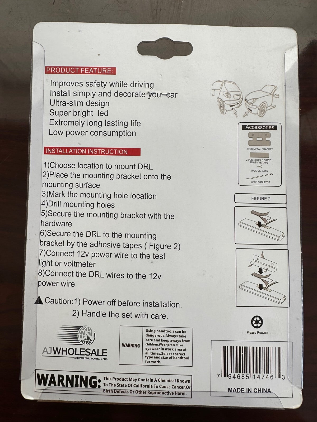 LED LIGHTS 6 Bulb 2 Strips Car Daytime