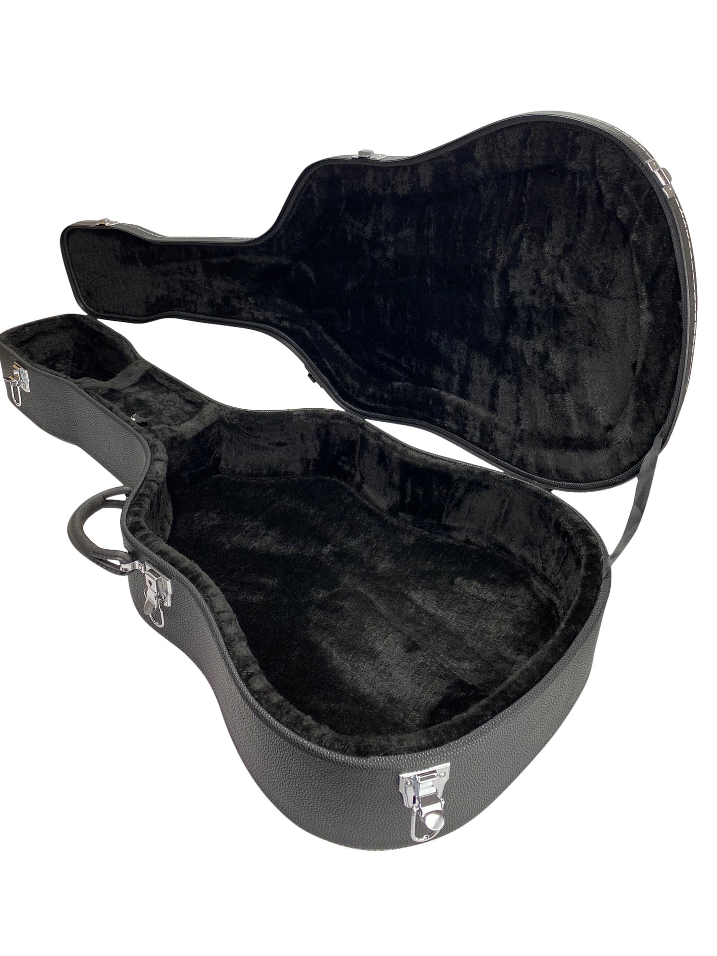 Hardshell Guitar Case for 6 or 12 Strings Acoustic Classical Dreadnought Black Heavy Duty Plush Lining