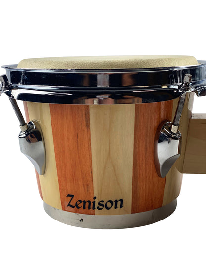BONGOS 7 & 8" inch SET NATURAL LIGHT WOOD DUAL DRUMS WORLD LATIN Percussion NEW
