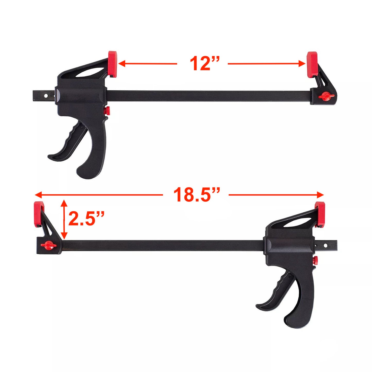 12" Nylon Quick Grip F Style Ratcheting Bar Clamp for Wood Working with Quick Release Trigger