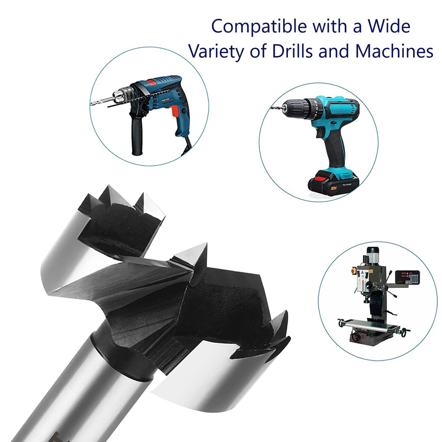 5 Piece Drill Bit Set FORSTNER BITS 15-35mm Heavy Duty Circular Carbide Edges