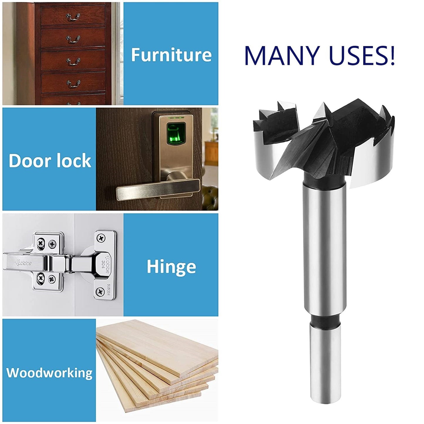 5 Piece Drill Bit Set FORSTNER BITS 15-35mm Heavy Duty Circular Carbide Edges